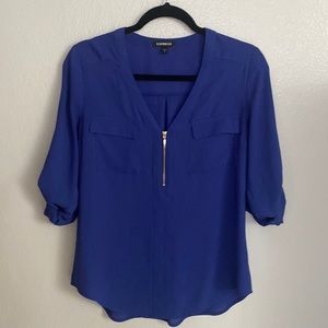 Express - Blue, zipper blouse